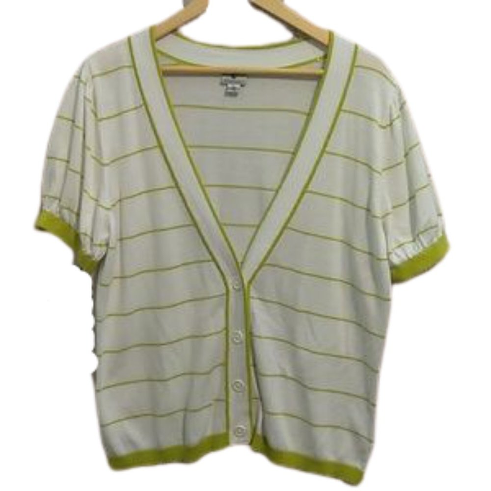 Worthington Spring Green Button up sweater